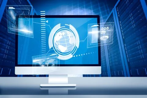 Composite image of computer screen Illustrazione stock