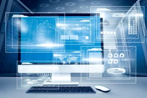 Composite image of computer screen 스톡 일러스트