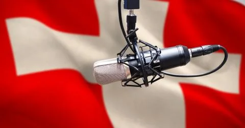 Composite image of condenser microphone Stock Photos