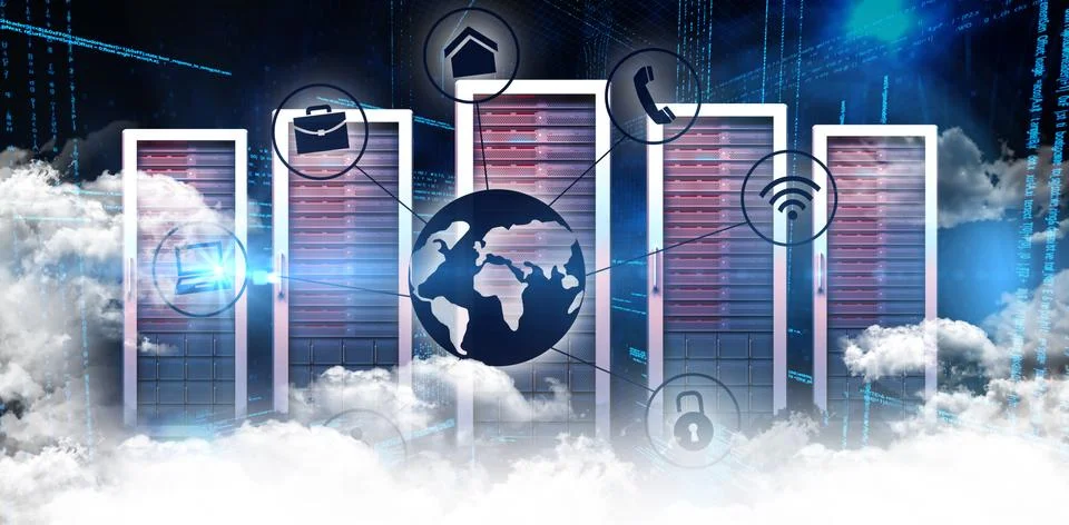 Composite image of connected world Stock Illustration