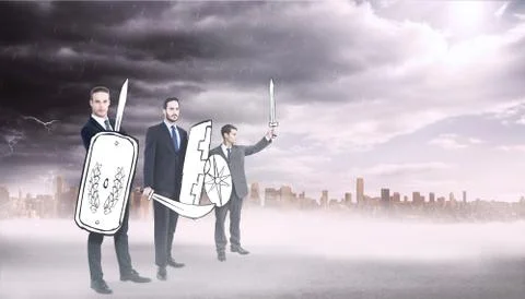 Composite image of corporate army Ilustración de archivo