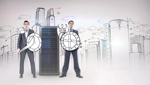 Composite image of corporate army Ilustración de archivo
