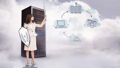 Composite image of corporate warrior Stock Illustration