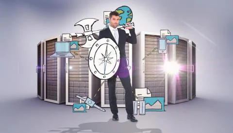 Composite image of corporate warrior Stock Illustration
