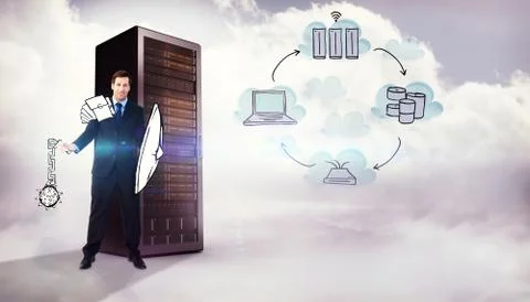 Composite image of corporate warrior Stock Illustration