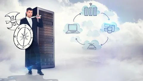 Composite image of corporate warrior Stock Illustration