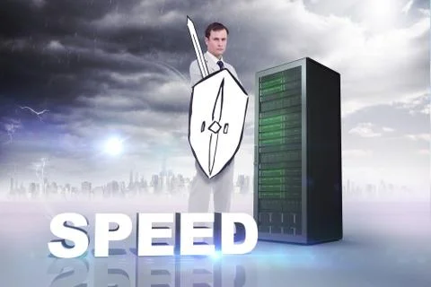 Composite image of corporate warrior Stock Illustration