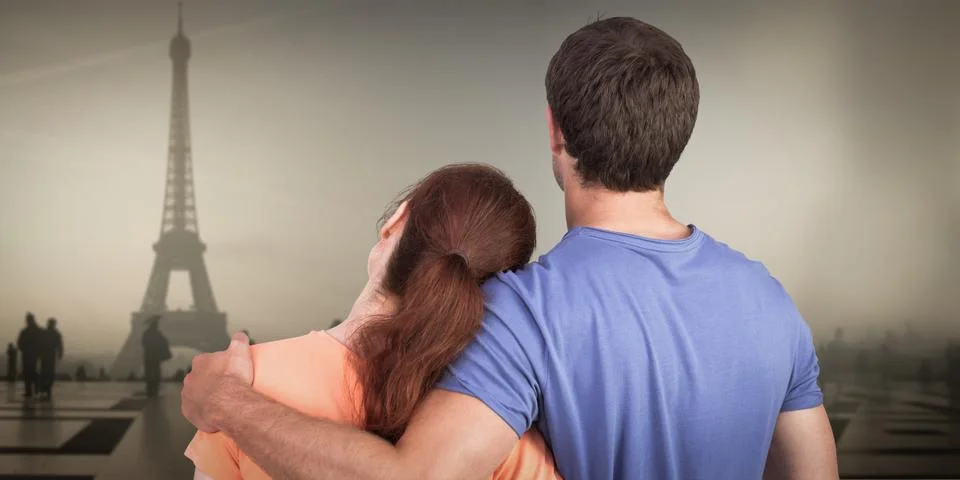Composite image of couple with backs to camera Stock Photos