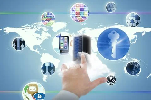 Composite image of cropped hand of doctor touching digital screen 3D Stock Illustration