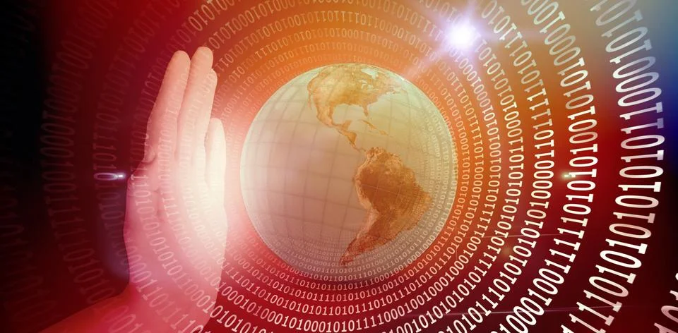 Composite image of cropped hand gesturing Stockillustratie