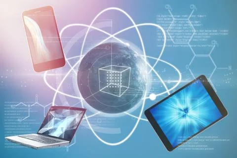 Composite image of cube shape by binary coding over black background 3D 스톡 일러스트