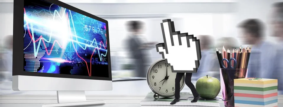 Composite image of cursor with legs Stock Illustration