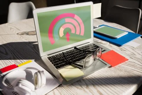 Composite image of cut semicircles data infographics creative business design Stock Photos