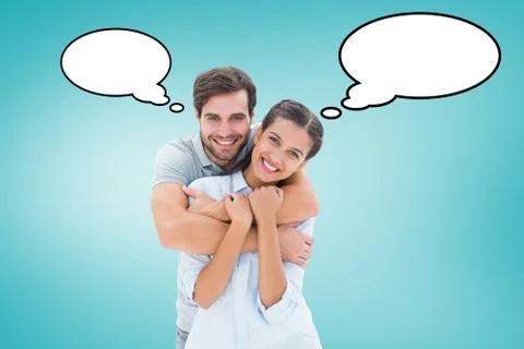 Composite image of cute couple smiling at camera Stock Illustration