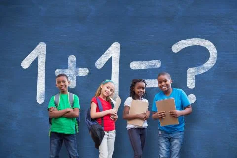 Composite image of cute pupils smiling at camera イラスト素材