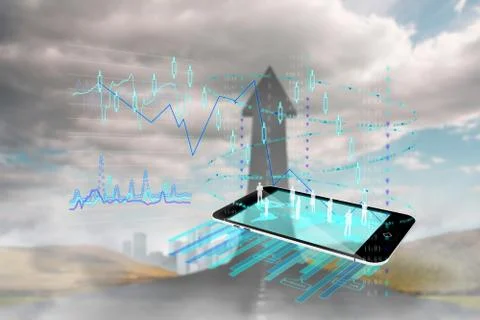 Composite image of data analysis background Stock Illustration