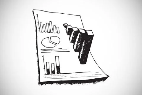 Composite image of data analysis doodle Illustrazione stock