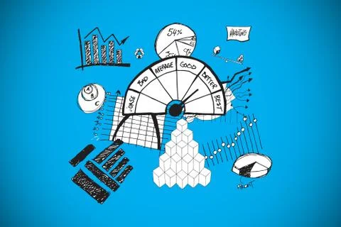 Composite image of data analysis doodle Stock Illustration