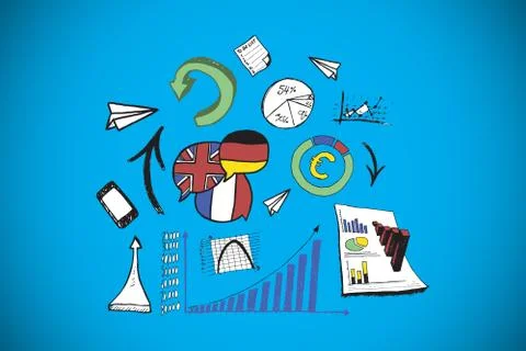 Composite image of data analysis doodles Stock Illustration