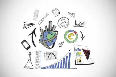 Composite image of data analysis doodles Illustrazione stock