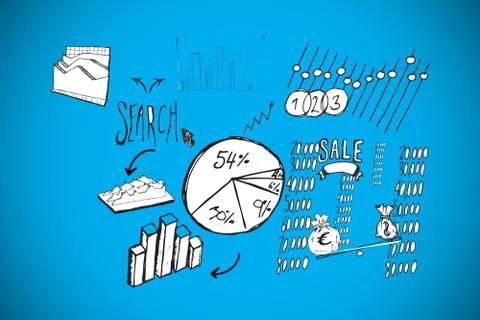 Composite image of data analysis doodles Stock Illustration