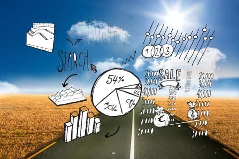 Composite image of data analysis doodles Stock Illustration