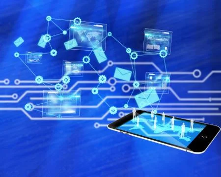 Composite image of data analysis interface background 스톡 일러스트