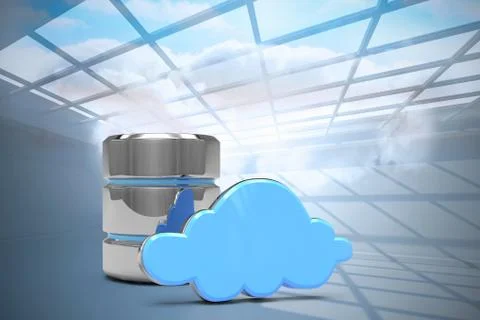 Composite image of database server icon with cloud Stock Illustration