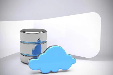 Composite image of database server icon with blue cloud Stock Illustration