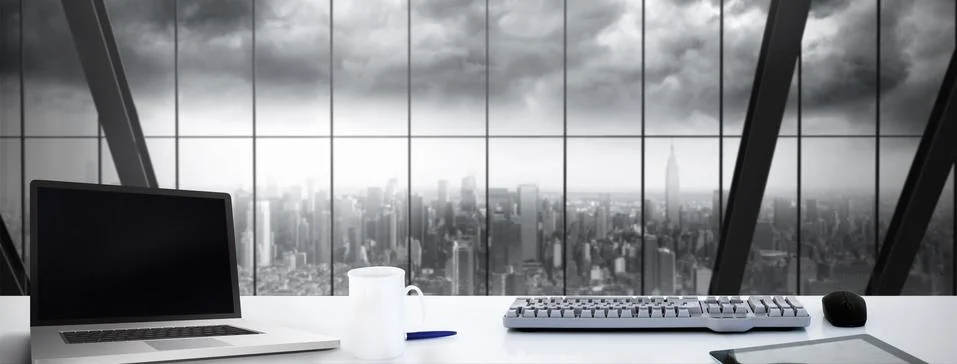 Composite image of desk Stock Illustration