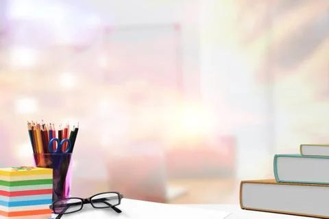 Composite image of desk Illustration