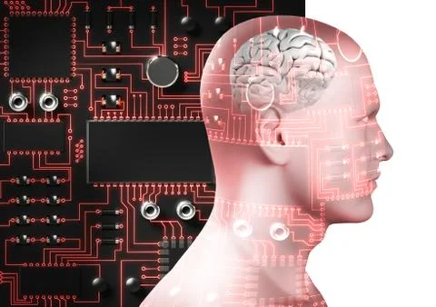 Composite image of digital composite of human representation Illustrazione stock