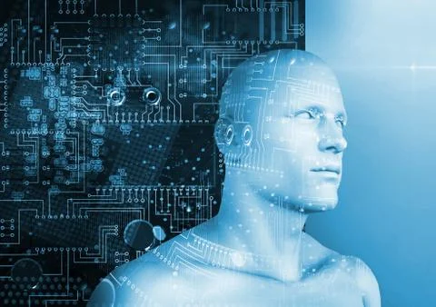 Composite image of digital composite of human figure Stock Illustration