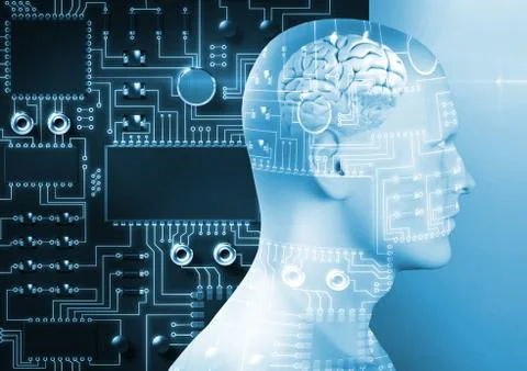 Composite image of digital composite of human representation Illustrazione stock