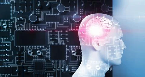 Composite image of digital composite of human representation Illustrazione stock