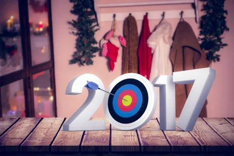 Composite image of digital composite image of number with sports target 스톡 일러스트