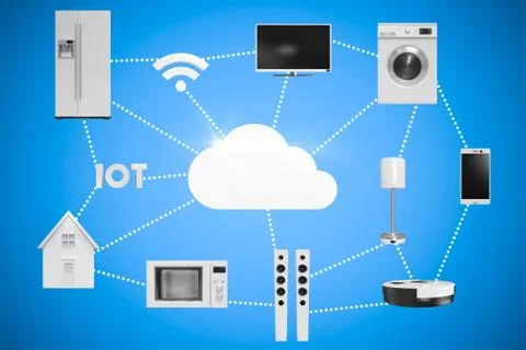 Composite image of digital composite image of home appliances Stock Illustration