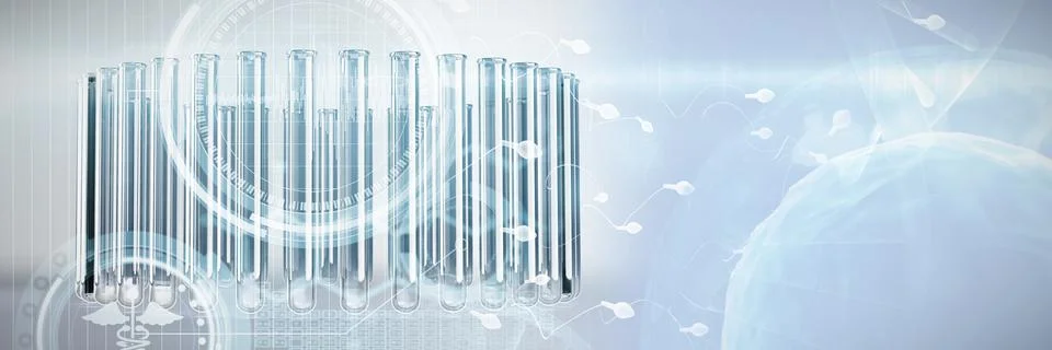 Composite image of digital composite image of dna helix Stockillustratie