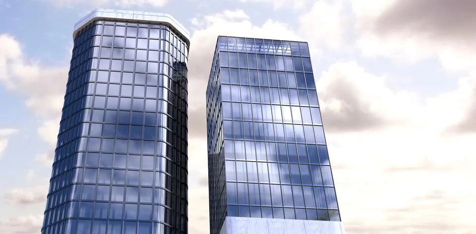 Composite image of digital composite image of skyscrapers Stock Photos