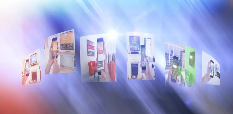 Composite image of digital composite image of various screens Stock Photos