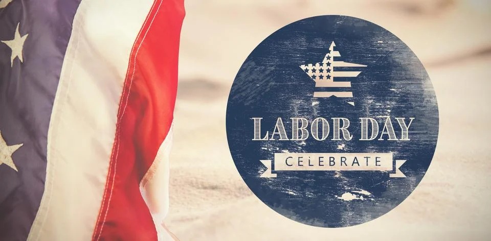 Composite image of digital composite image of celebrate labor day text with Stock Photos