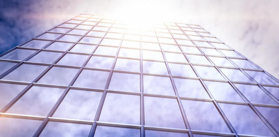 Composite image of digital generated image of office building Fotos de archivo