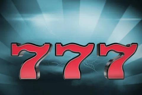 Composite image of digital image of 3d numbers seven Stock Illustration