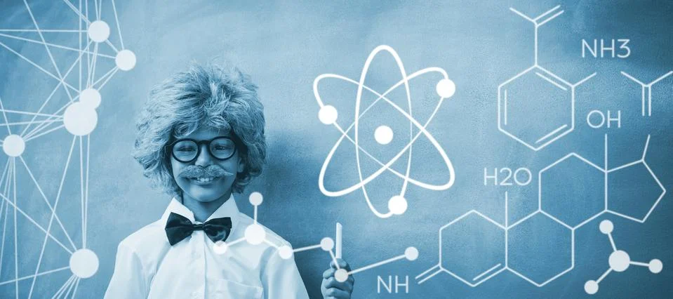 Composite image of digital image of atomic structure Stock Photos