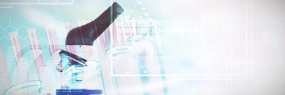 Composite image of digital image of brain with dna helix and graph Stock Illustration