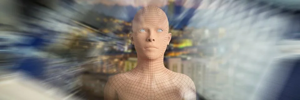 Composite image of digital image of brown 3d woman Ilustración de archivo