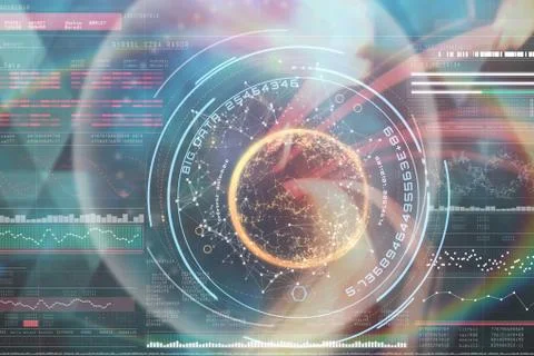 Composite image of digital image of globe with big data text 3d Illustrazione stock