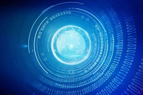 Composite image of digital image of globe with big data text 3d 库存插图