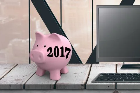 Composite image of digital image of new year 2017 Ilustración de archivo