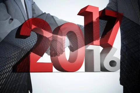 Composite image of digital image of new over old year Stock Illustration